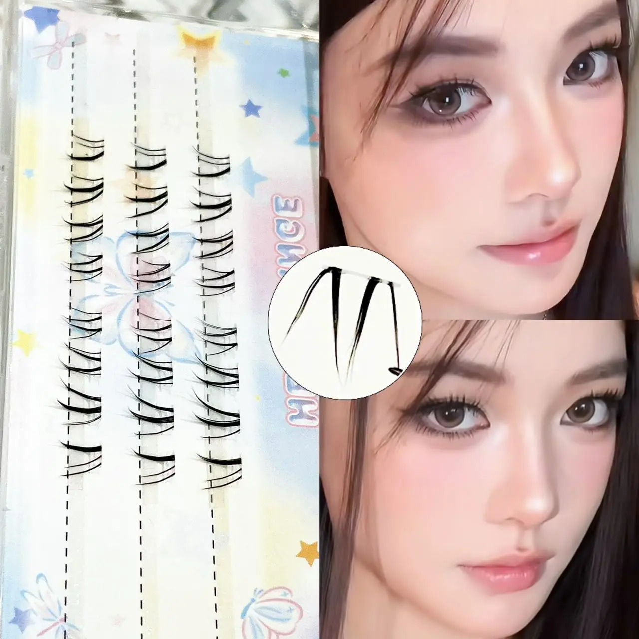 Herorange Cool Asian Style Lower Lashes Slender Wild Lash Texture Enlarges Eyes Sleek Elegant Fit Daily Party Makeup