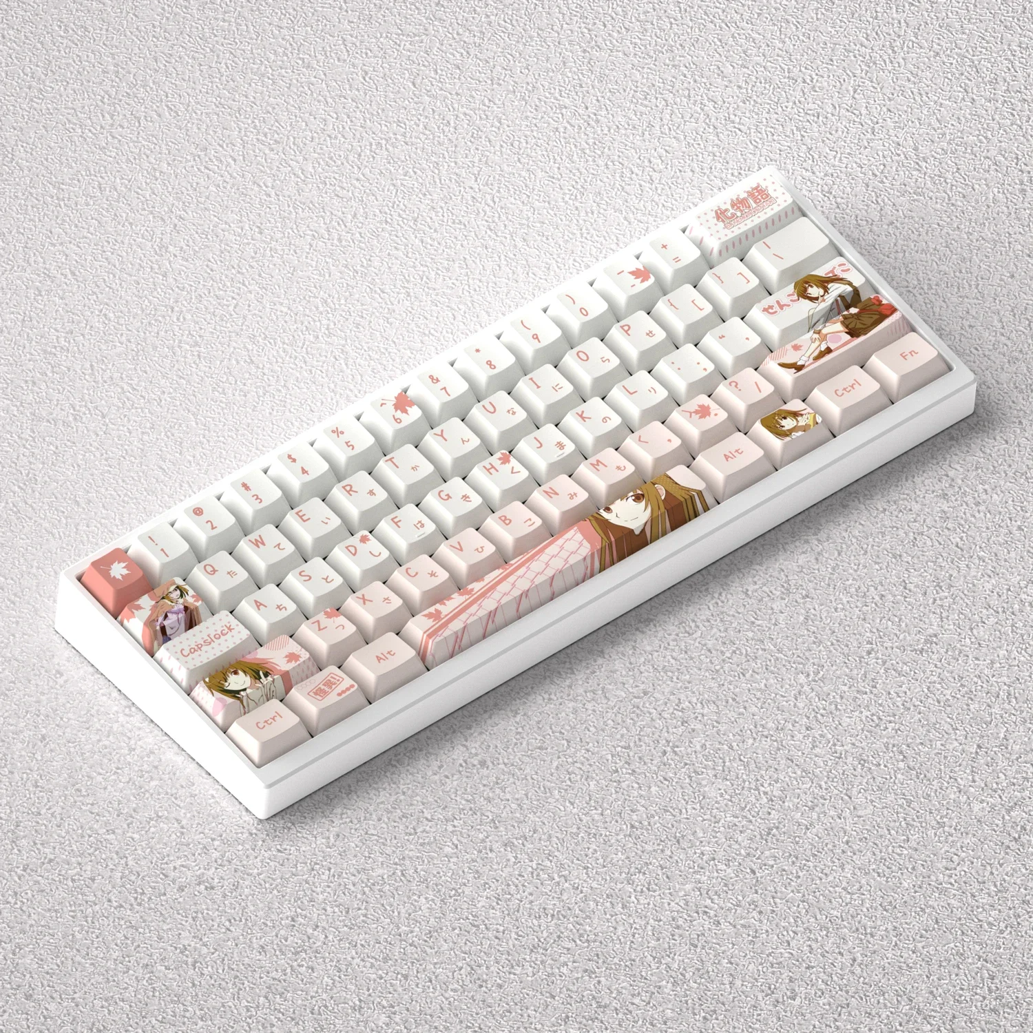73/98 Keys Anime Keycaps Sengoku Nadeko PBT Dye Sublimation Cherry Mechanical Ribbon Keyboard Mad 60he 68he Anne Pro 2 Game