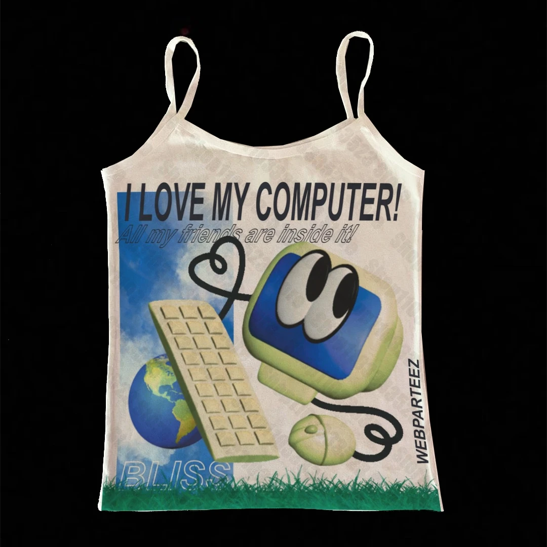 2000s Aesthetic Trashy Printing Sexy Cropped Tops Punk Gothic Printing Casual  Tank Tops Emo Girls Retro Printing Sexy Baby Tank