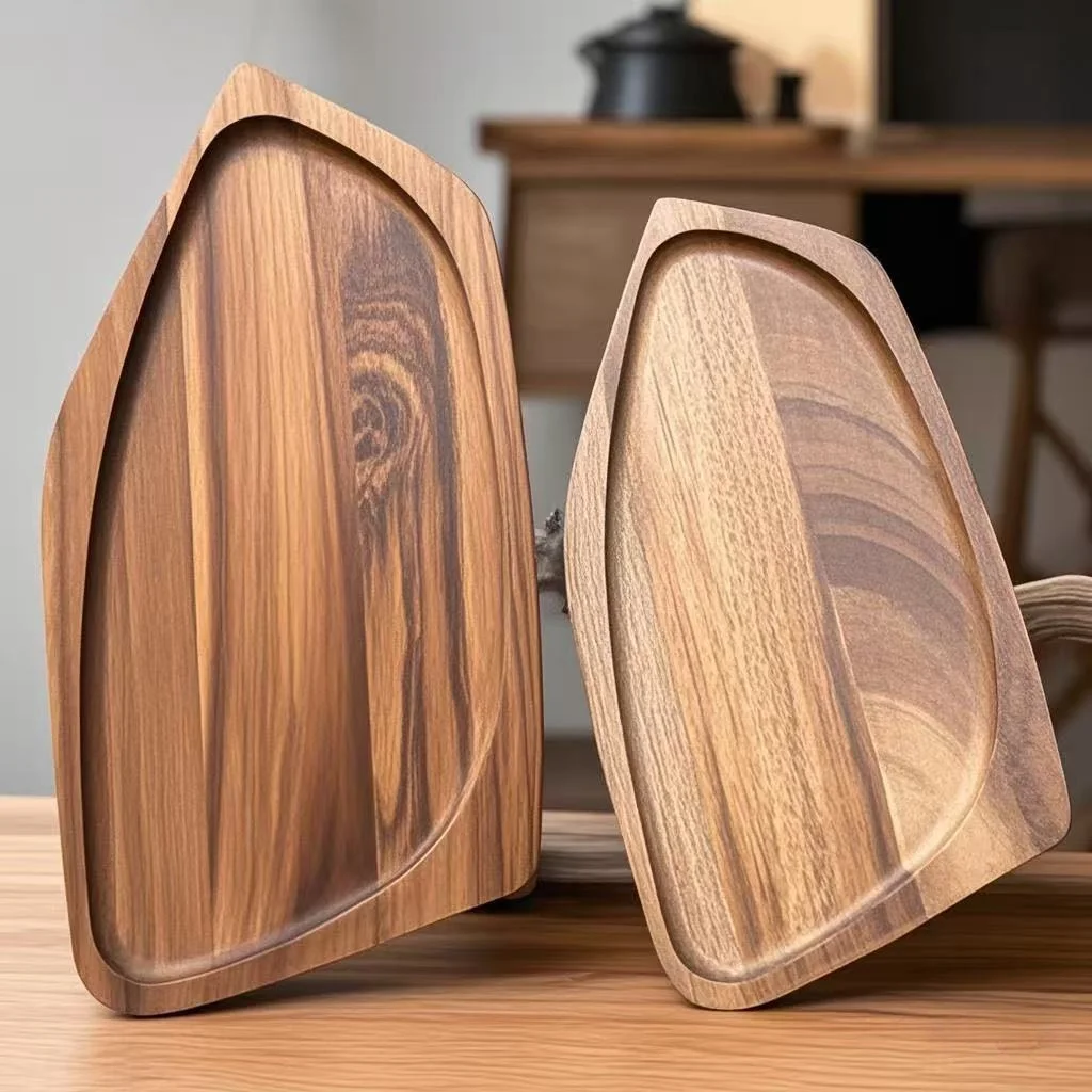 Ein einzigartiges Holztablett, Obstteller, Dessertteller aus Holz, Holztablett für Kaffee, Milch, Snacks, Kuchenteller, Käseteller, Teeteller aus Holz