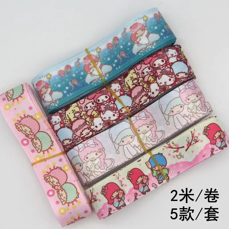 Sanrio Hello Kitty Cartoon Ribbon for Lolita Bow DIY Making Accessories Girl Gift Wrapping Ribbon Ribbon