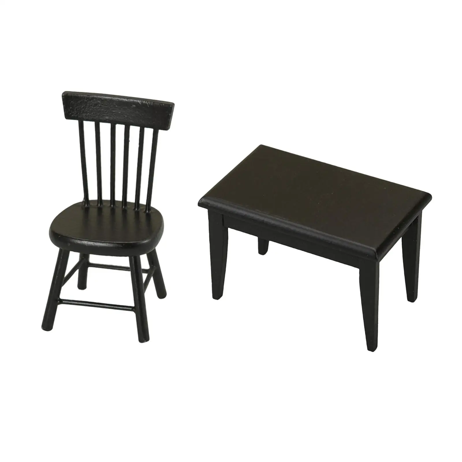 

Doll House Furniture Solid Wood Accessory Rustic Dining Room Furniture Mini Kitchen Toys