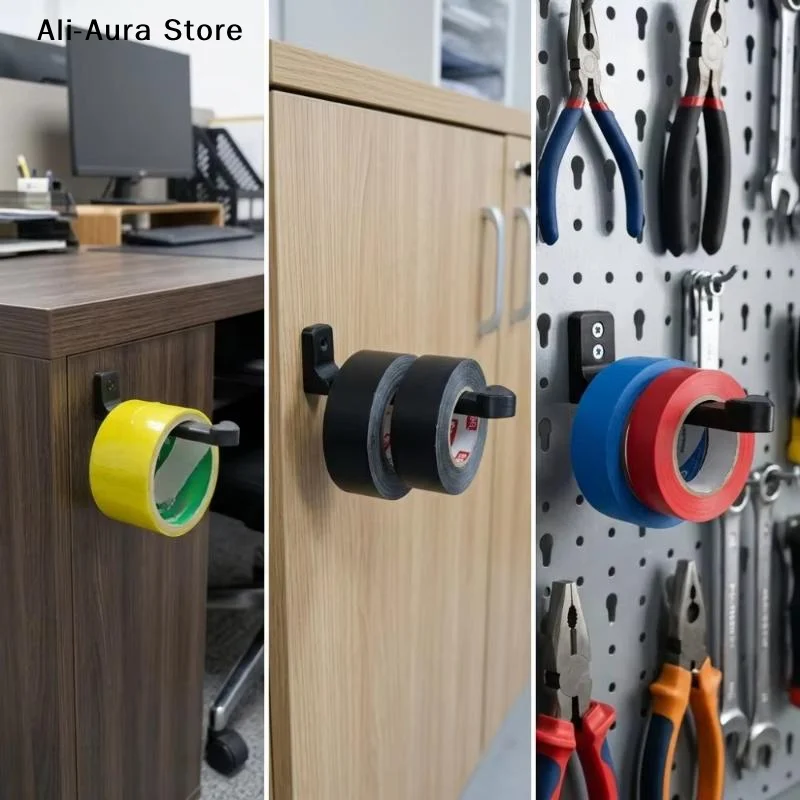 1Pcs Robust Wall-Mounted Tape Dispenser Organizer, Corrosion-Resistant Storage Rack, Reliable Hanging Versatile Utility Hook