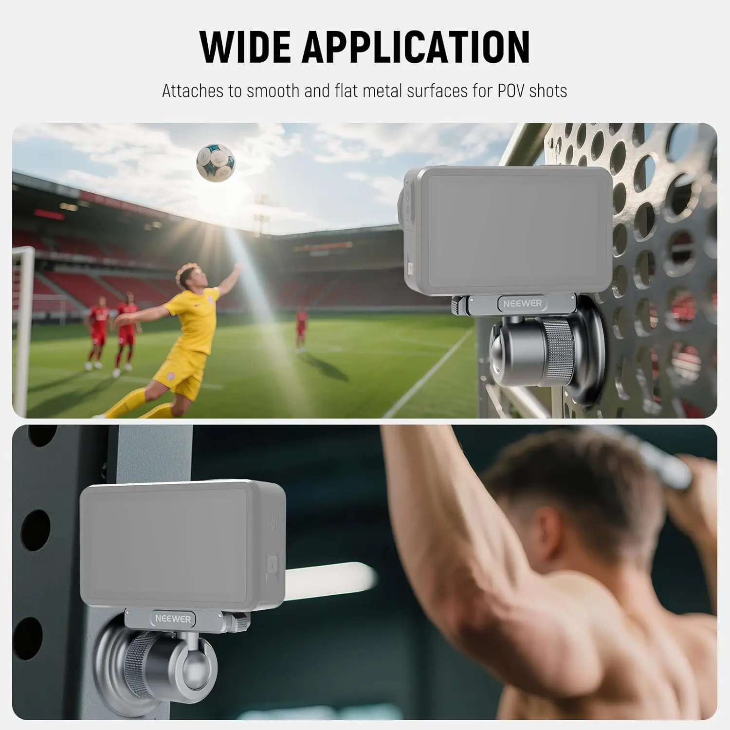 Magnetyczny uchwyt do kamery NEEWER kompatybilny z DJI Osmo Action 5 Pro/4/3, obrót o 360 stopni °   Adapter głowicy kulowej z szybkozłączką — zdjęcie produktu 2