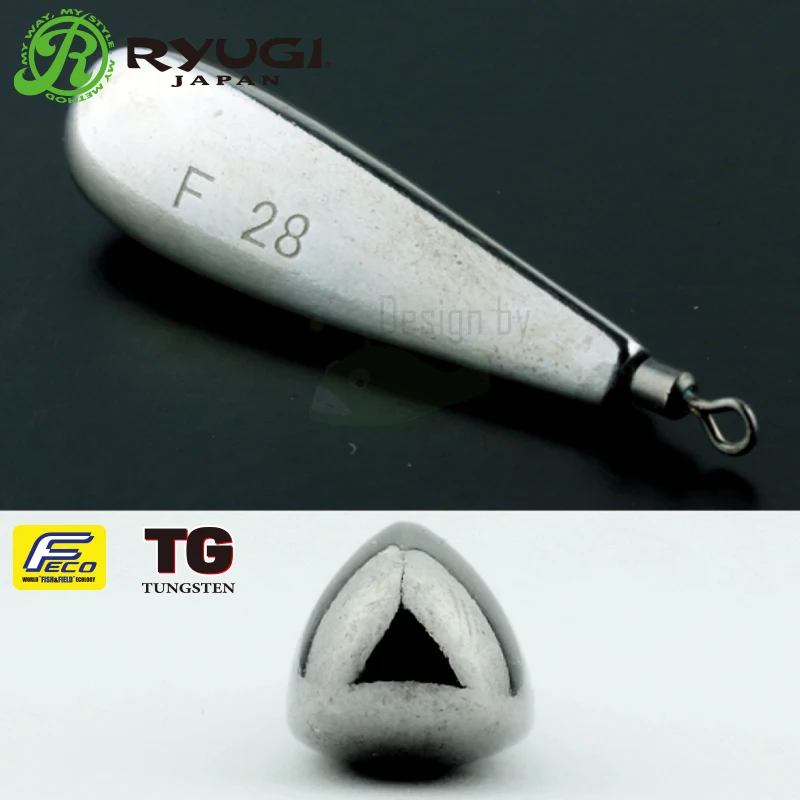 RYUGI 1/32-3/16oz Finess Lure Tungsten Weight Ringed Swivel Sinker Dropshot Fishing Weight Jika Rig Tackle Fishing Accessories