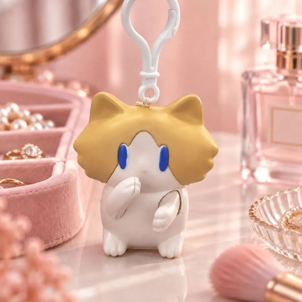 Interactive Salary Cat Keychain Cartoon Funny Cute Pull-String Pendant Bag Pendant Keyring Hand-Waving Keychain Kids