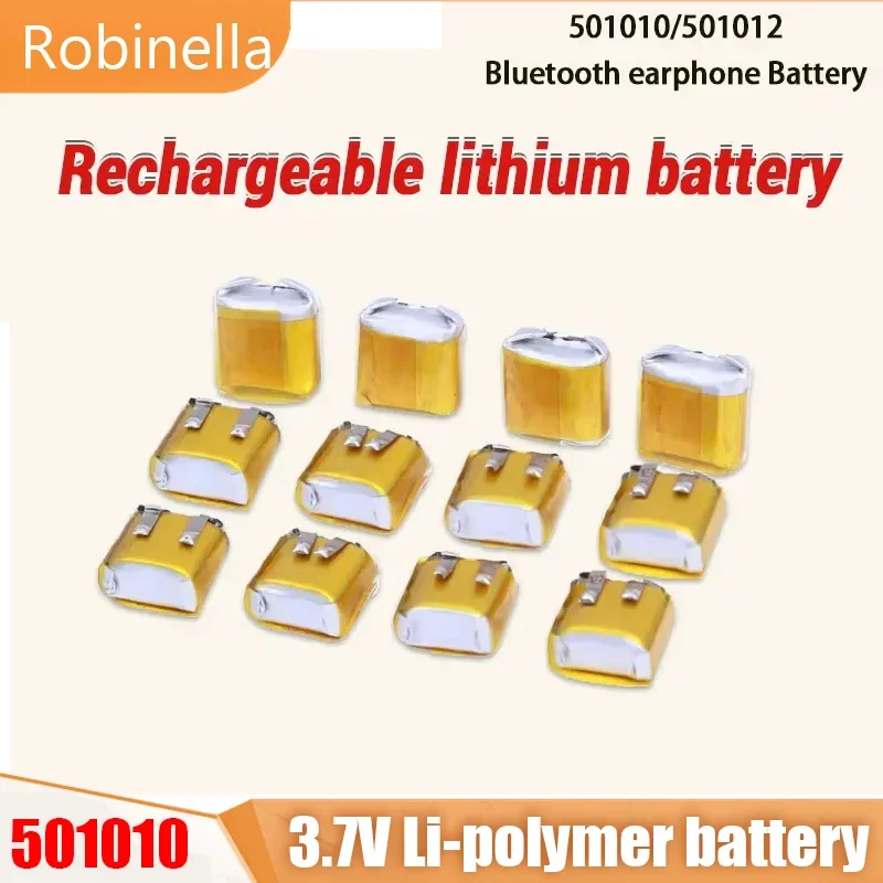 3.7V 35mAh LiPo Rechargeable Battery 501010 501012 Polymer Lithium Cell for Bluetooth Headset LED Light MP3 MP4