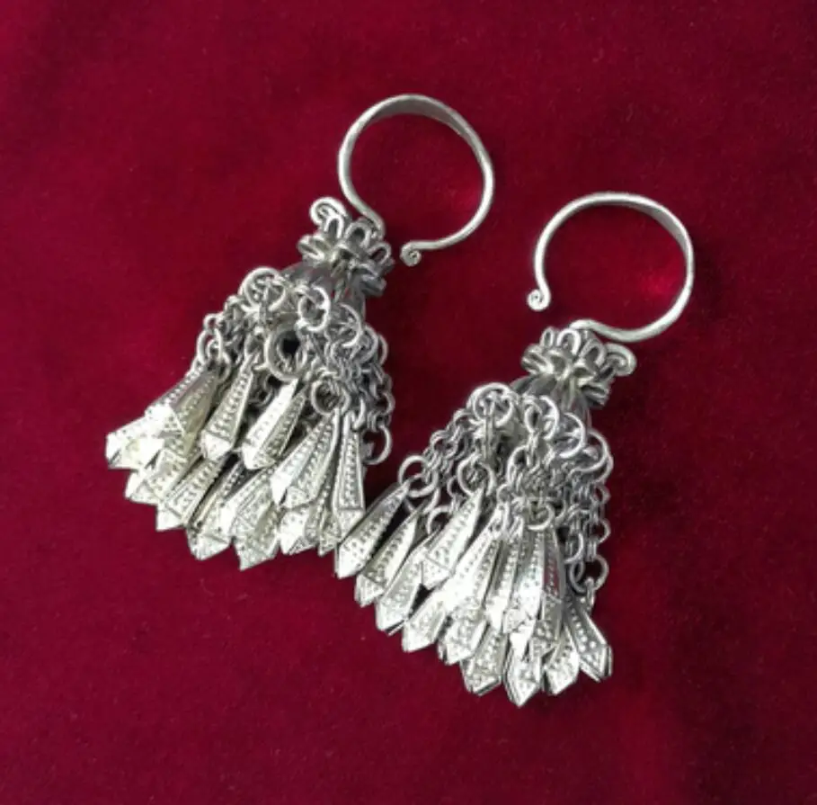 الأقراط مبالغ فيها الخام نمط مياو الفضة الأقراط هوك الأذن سميكة