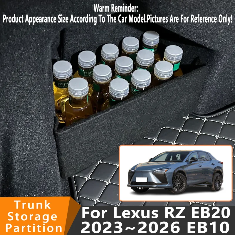 Автомобильные аксессуары для Lexus RZ EB10 EB20 2023 ~ 2026, автомобильный органайзер, утолщенная боковая перегородка багажника, детали ящика для хранения в салоне