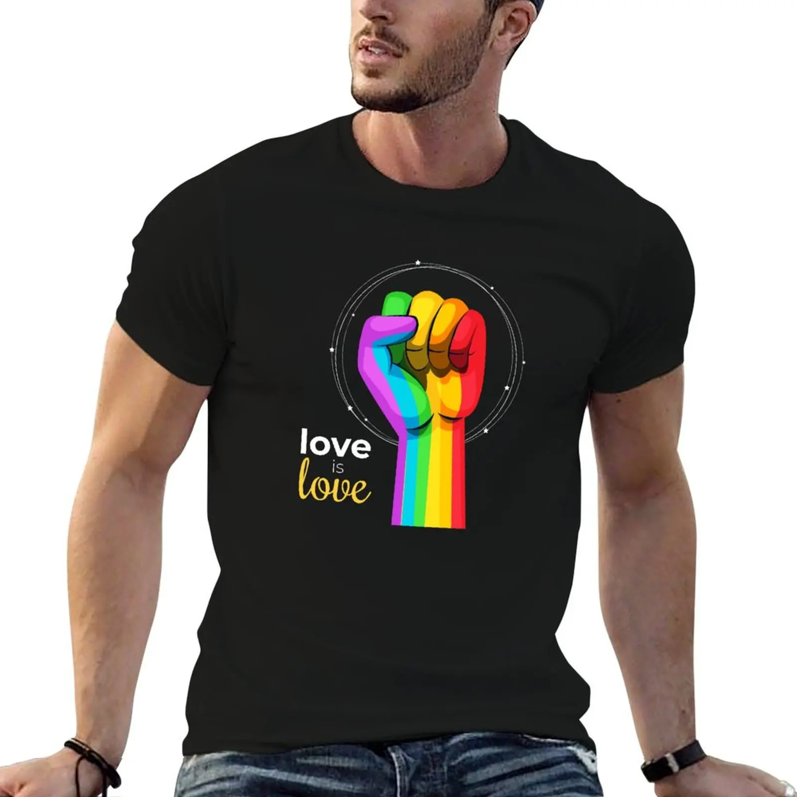 Love is Love! - A cute and colorful present for an LGBT activist during the pride month! T-Shirt Casual Holiday Short Sleeve Tee