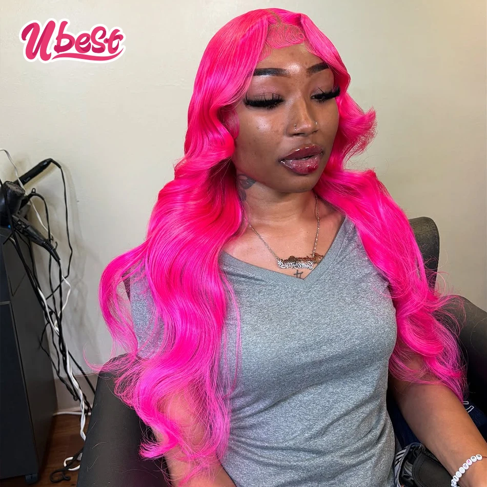 

Ubest 613 Pink Colored Body Wave 13x6 13x4 Lace Front Wigs Brazilian 100％ Human Hair Transparent Wig Pre Plucked For Black Women