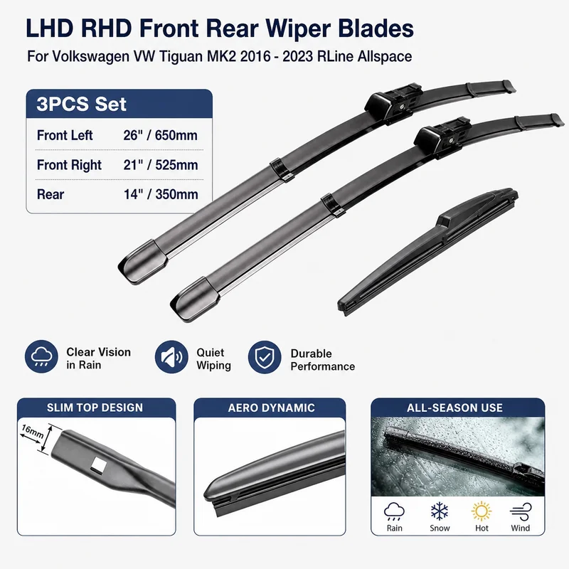 Front Windshield Wiper Blade For Fiat Ducato MK3 2PC, For Peugeot Boxer, For Citroen Relay, For Opel Movano 2007-2025