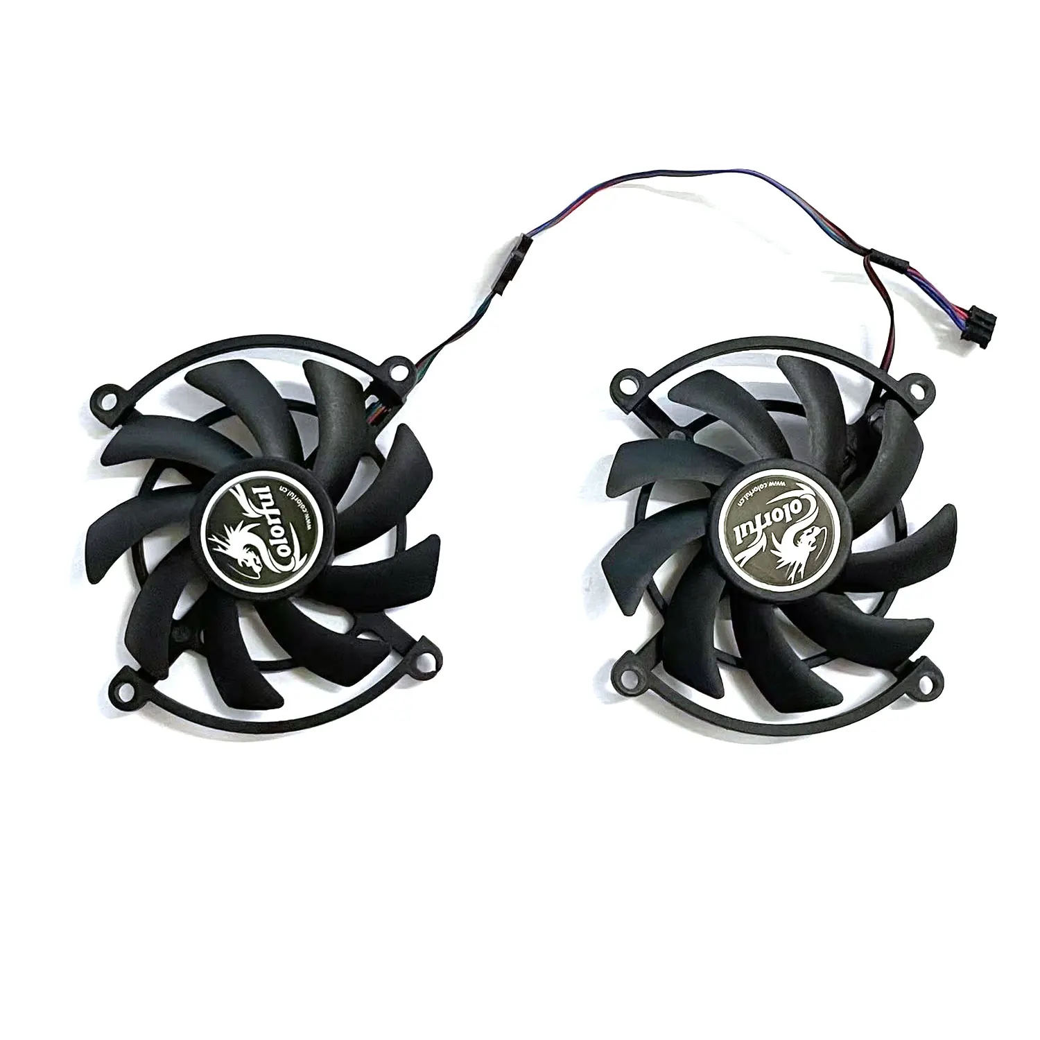 

UKGF 2PCS/set for Colorful GTX1060 GeForce GTX1070 GAMING GTX 1060 1070 iGame S Video Graphics card cooling fan