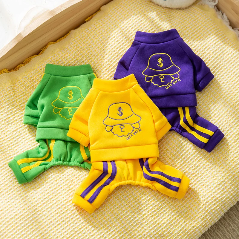 Autumn Winter One-piece Sports Shorts for Dogs Small Medium-sized Dogs Casual Outings Sports Style Hoodies Cats Warm Pet Clothes