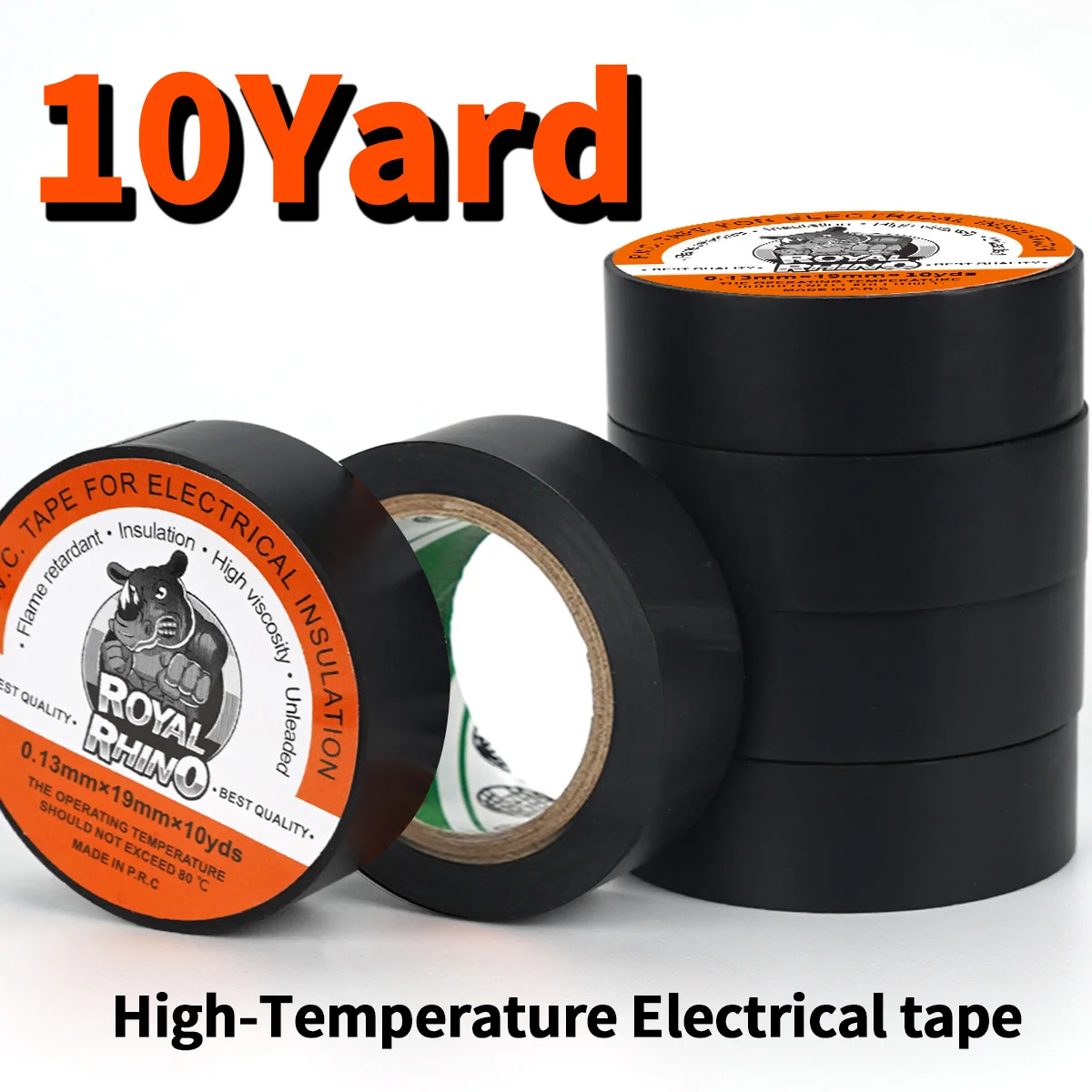 Premium Black Electrical Tape Waterproof Flame Retardant High-Temperature Resistant Insulation Tape for Indoor/Outdoor Use