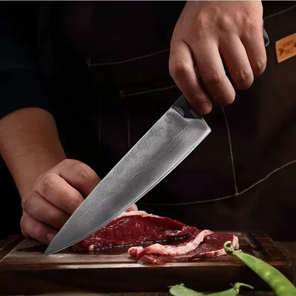 8 Inch VG10 Damascus Steel Kitchen Knife-Ultra Sharp Chef & Beef Knife for Slicing Meat, Dicing Vegetables,Professional Use