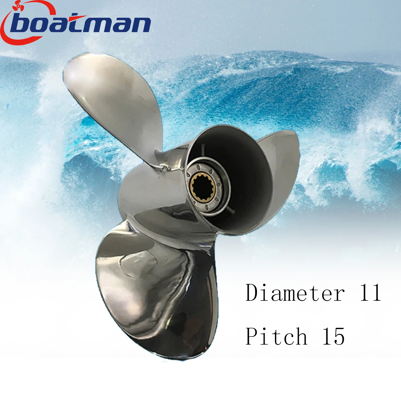 BoatMan 11X15 Outboard  Propeller For Honda 35HP-60HP Stainless Steel 13 Tooth Boat Accessories Marine Parts RH 59133-ZV5-015AH