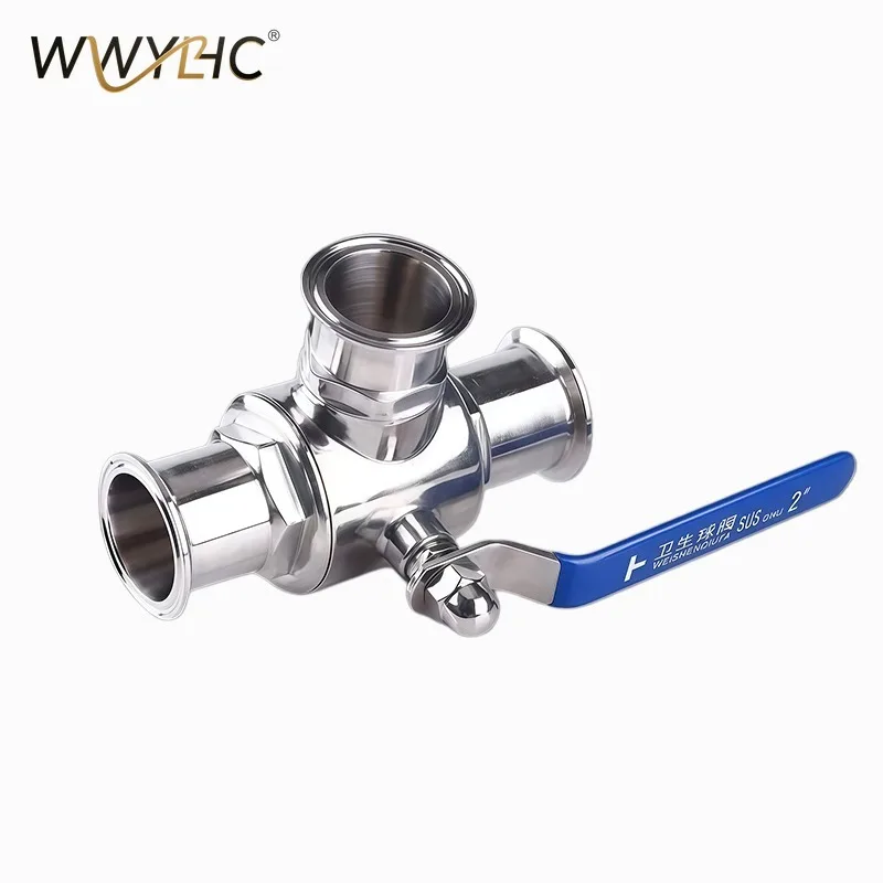 Manual Three-way Ball Valve 304 Sanitary Grade Ball Valve Thread Food Grade Quick Connect T-shaped L-shaped Valve