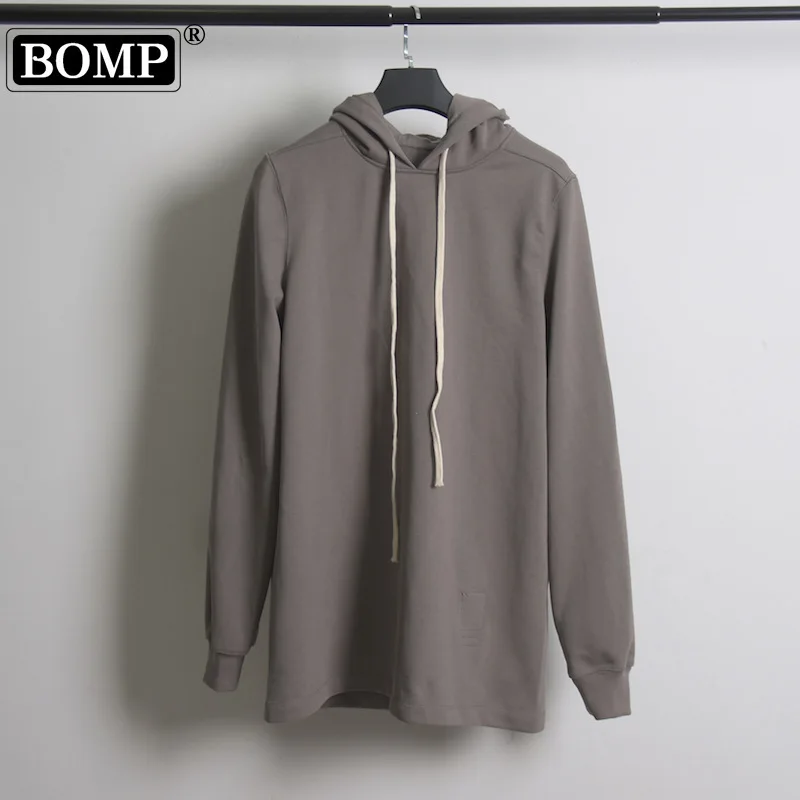 New RO Hooded Thick Cotton Hoodie Autumn Winter Warm Top, Fashionable Men's Pullover Jacket, High Street Dark Grey