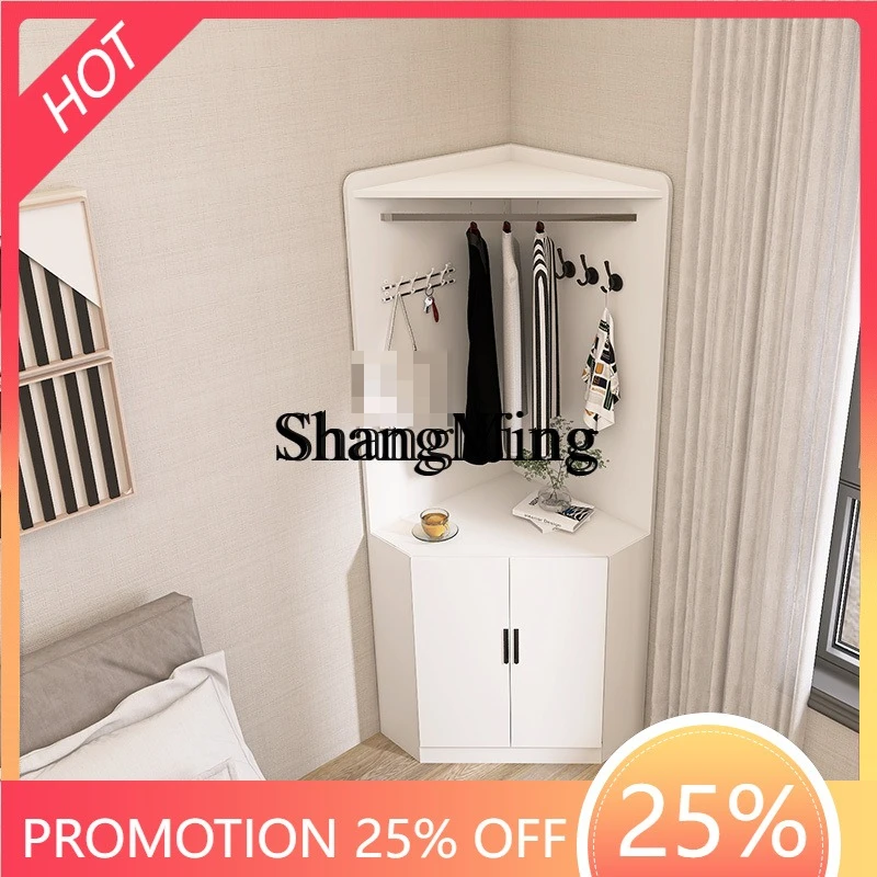 ZYYsmall apartment bedside hanger integrated corner household wall triangular storage multi-functional corner locker