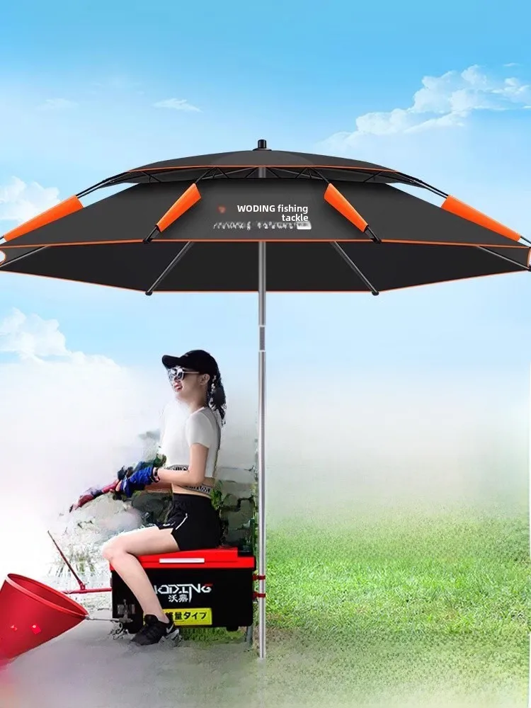 

2026 New Large Fishing Umbrella Windproof Sunshade Rainproof Thickened Fishing Gear Double Rotation Outdoor Camping Travel
