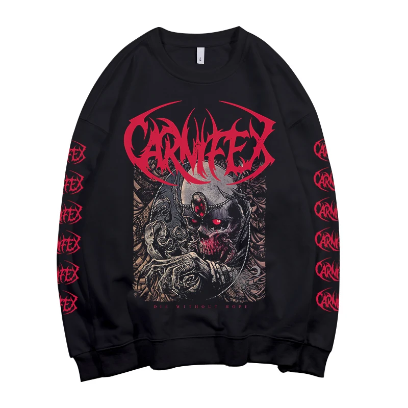 Skull Deathcore Carnifex Pollover Sweatshirt Rock Hoodie Punk Sudadera Streetwear Fleece Outerwear Heavy Death Metal