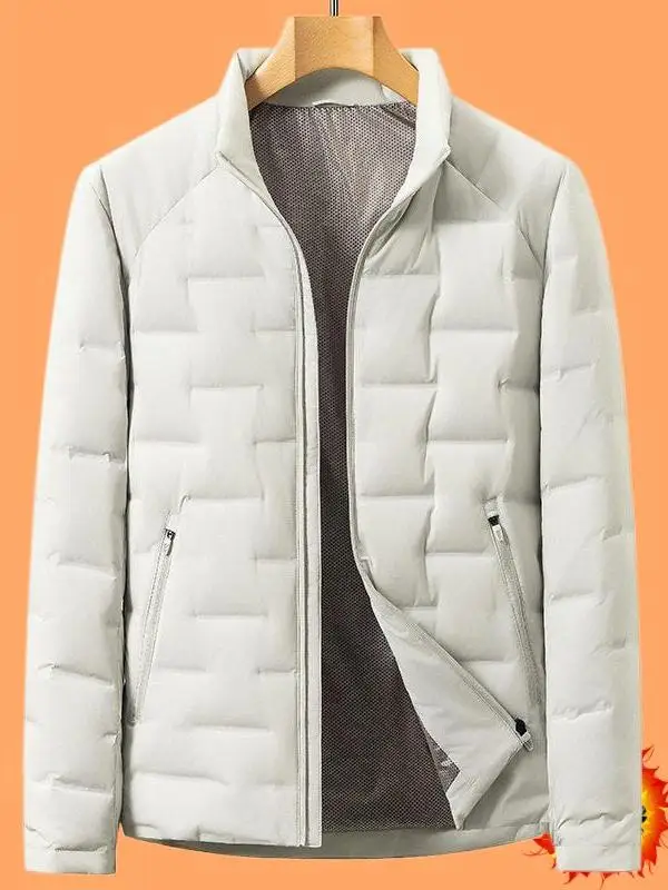 

Мужская легкая пуховая куртка класса люкс, новая зимняя модель с воротником-стойкой, приятная к коже, теплая, с наполнителем из 90% пуха, универсальная, повседневная, для активного отдыха.