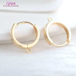 6PCS 17*15MM 14K Gold Color Brass Round Circle Earrings Hoops High Quality Jewelry Making Supplies Diy Findings Accessories