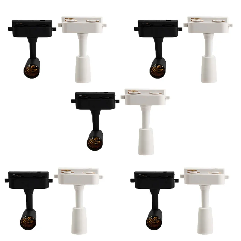 

BYBS-Adjustable Mini Track Light Black And White Single Phase Bulb Replaceable Plastic Track Light DIY Accessories