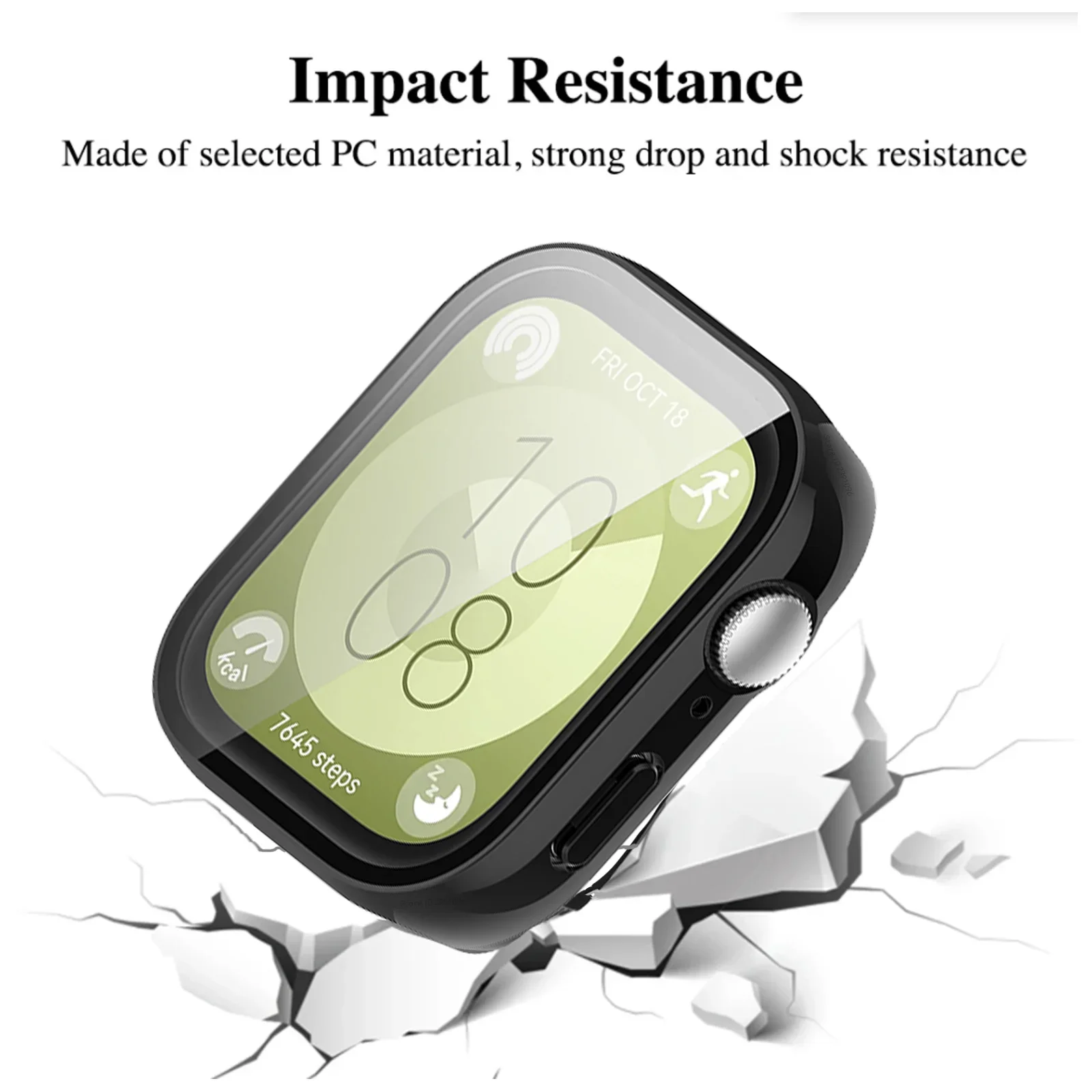 Cristal templado y funda para Huawei Watch Fit 3, cubierta protectora de cobertura completa, parachoques para Huawei Fit3, accesorios protectores de pantalla