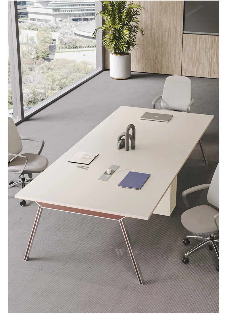 Conference table simple modern small conference long table rectangular office conference room table and chair combination