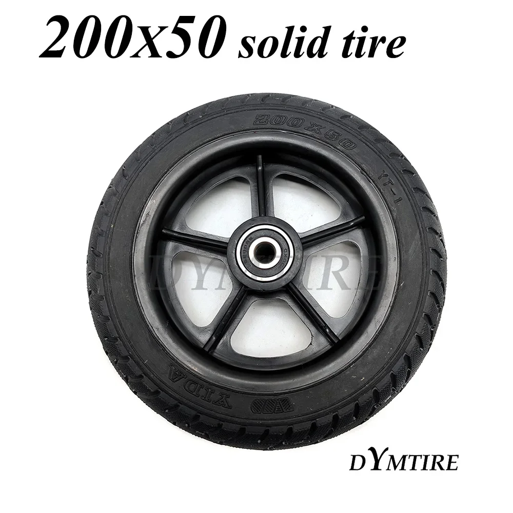 200x50 Wheel Solid Tire with Plastic Rim for Mini Electric Scooter 8x2 Inch Explosion Proof Tubeless Tyre Accessories