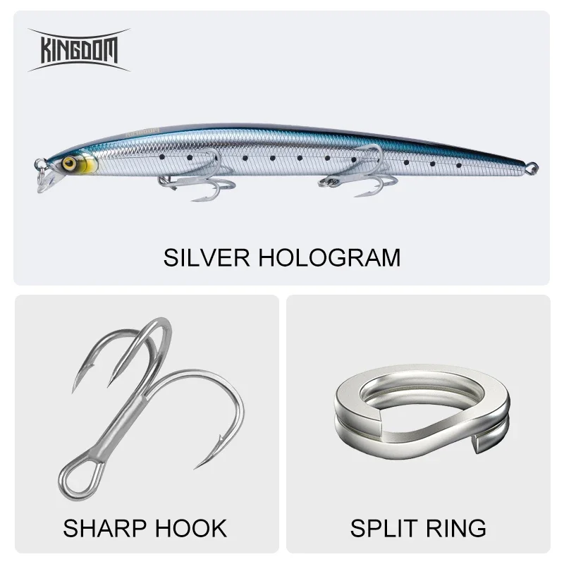 المملكة طويلة الصب الصيد إغراء 14.5 جرام 19 جرام 29 جرام العائمة بطيئة غرق أسماك المتذبذب الاصطناعي الطعم الثابت Jerkbaits القاروص بايك