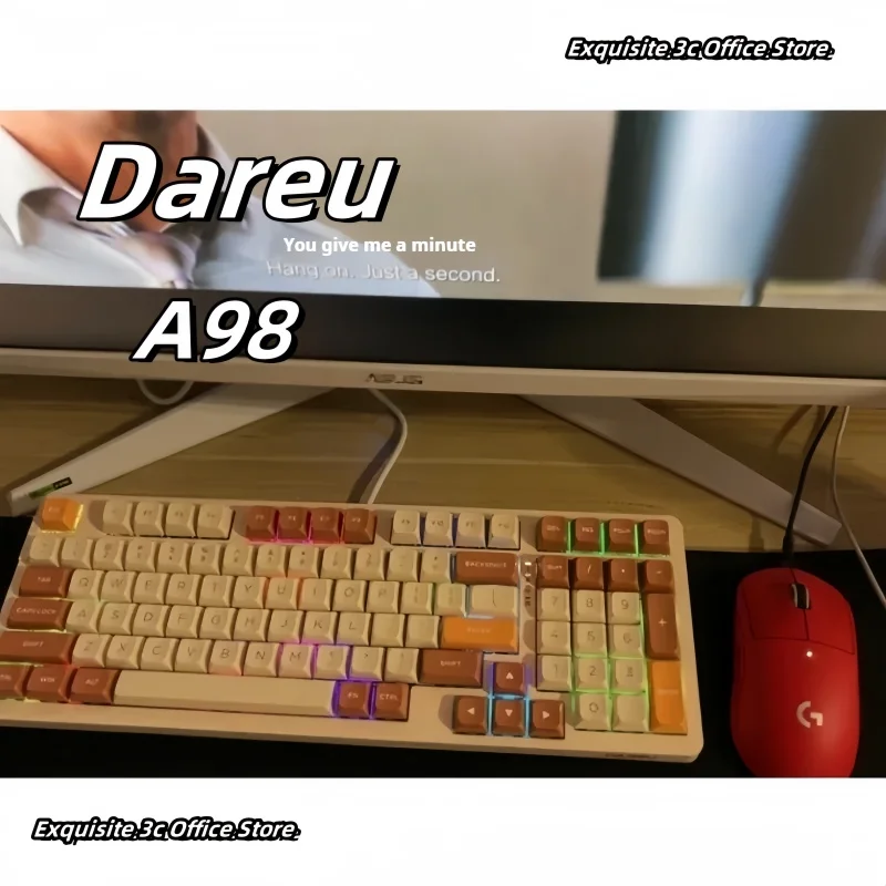 

Dareu A98 3-Mode Mechanical Keyboard Wireless Bluetooth Wired Structure Rgb Transparent Gaming Esports Desktop Pc Laptop Tablet