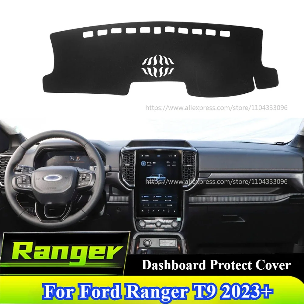 

For Ford Ranger T9 2023 2024+ Car Dashboard Cover Pad Anti-Slip Mat Sunshade Dashmat Protect For Ranger 2024 Accessories