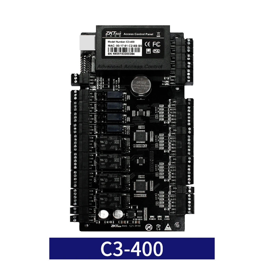 ZK C3-100/200/400 TCP IP Wiegand 26 Door Access Control Panel Board for security solutions access control System 30000Users