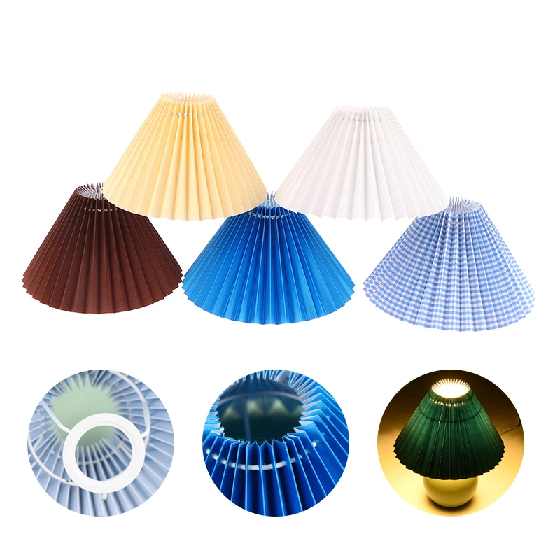 DIY pleated lampshade table lamp / wall lamp / floor lamp / chandelier cloth cover E27 lighting accessories Diameter 23cm