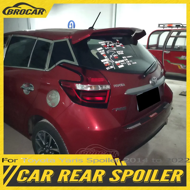 For Toyota Yaris Spoiler 2014 to 2022 Yaris RS Sport Spoiler ABS Material Car Rear Spoiler Color Trunk Rear Spoiler