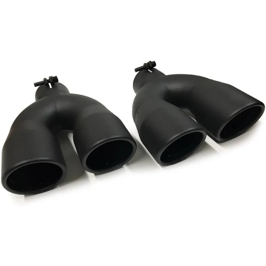 

Комплект из 2 пар плоских черных двойных выхлопных насадок из нержавеющей стали (2,5 внутреннего диаметра 3, внешний диаметр 8, длина) для высокопроизводительной выхлопной системы автомобиля Upg