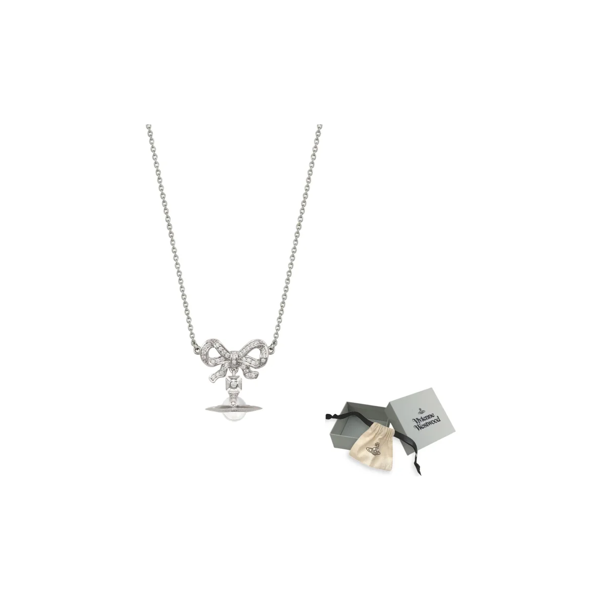 

Vivienne Westwood Crystal, Recycled Silver Necklaces Unisex Platinum 18556030