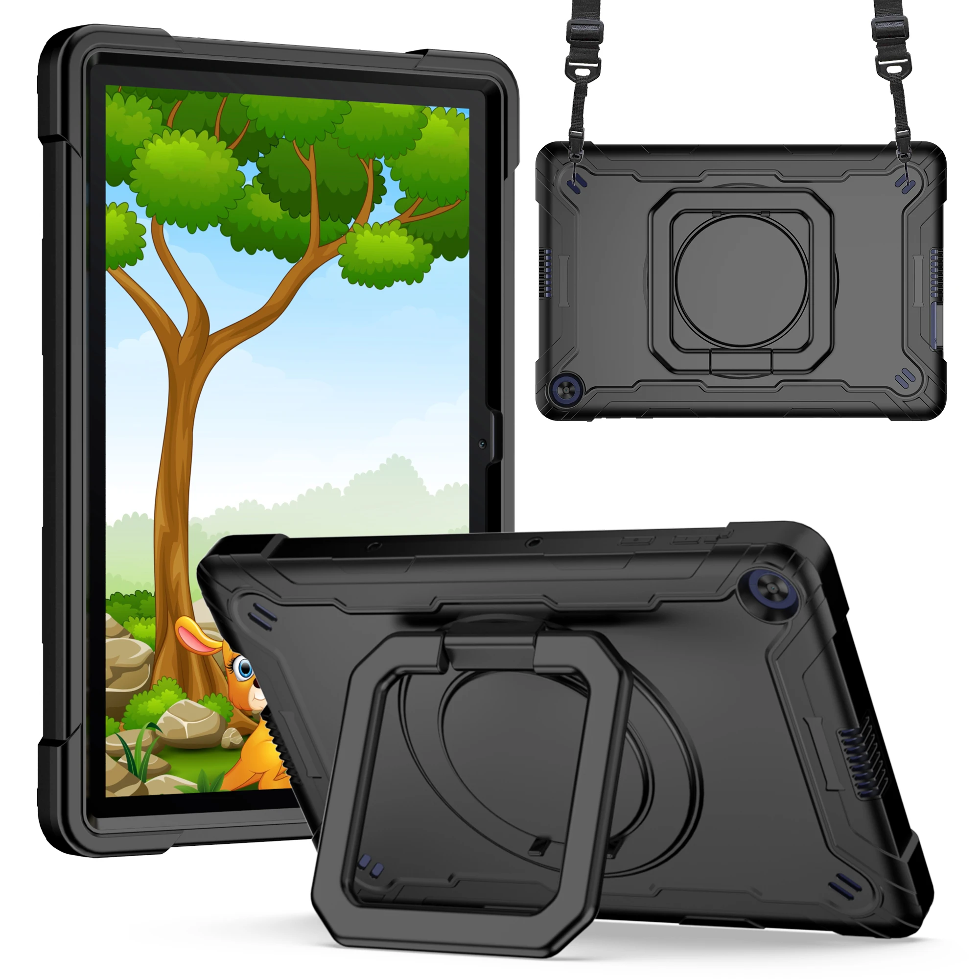 

Case for Huawei Matepad T10S 10.1 inch T10 9.7 inch Heavy Duty Shockproof Protective Cover 360 Rotating Kickstand for T10S T10