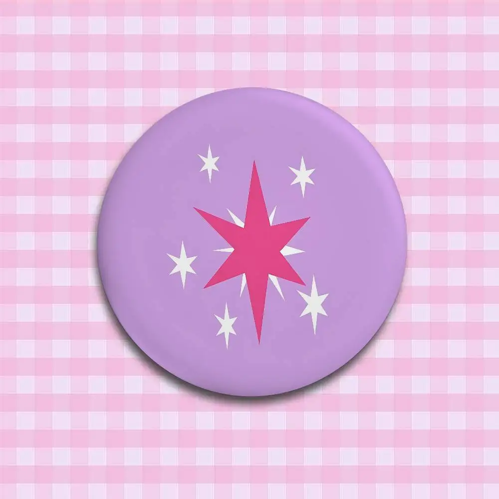 الكرتون M-My-Little-P-Pony كتي مارك Kawaii شارات زر PinsBrooch الإبداعية مضحك يقتبس شارة الملابس على ظهره مجوهرات