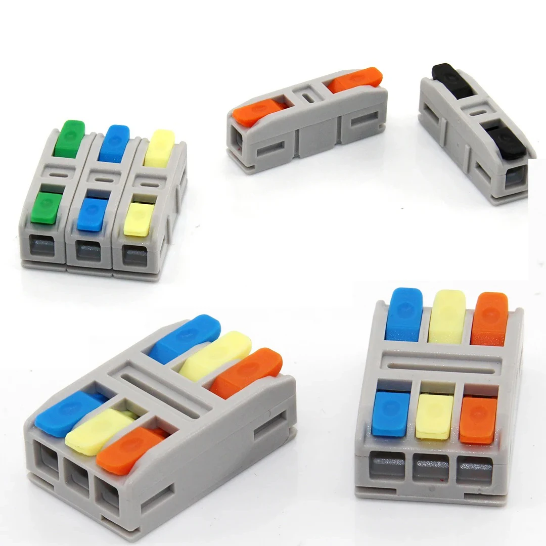 Universal Quick Electrical Wire Connectors Compact Splicing Terminal Blocks Push-in Home Cable Connectors 10Pcs
