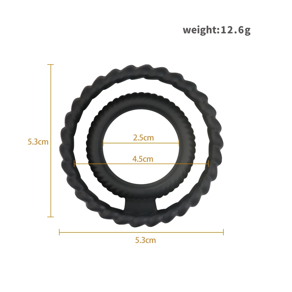 Кольцо на пенис для мужчин, двойная круглая секс-игрушка для мужчин, задержка эякуляции, более сильная эрекция, эротические игрушки для пар
