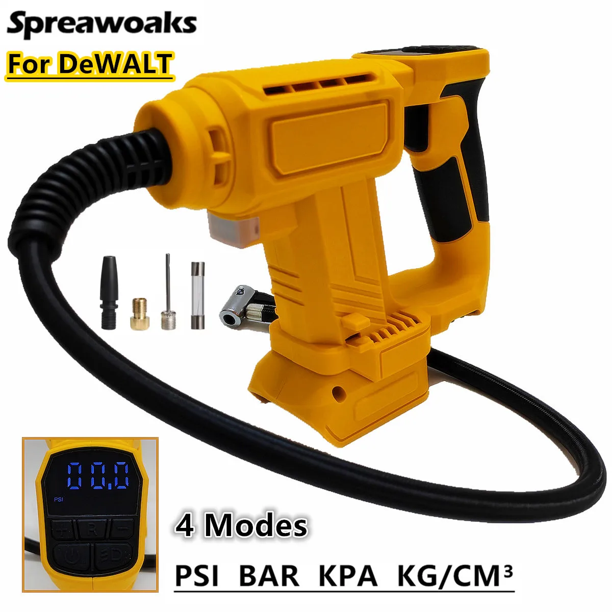 

For DeWALT 20V 18V Battery Cordless Air Inflatable Tire Inflator High Pressure Air Compressor Digital Display Car Air Pump Tool