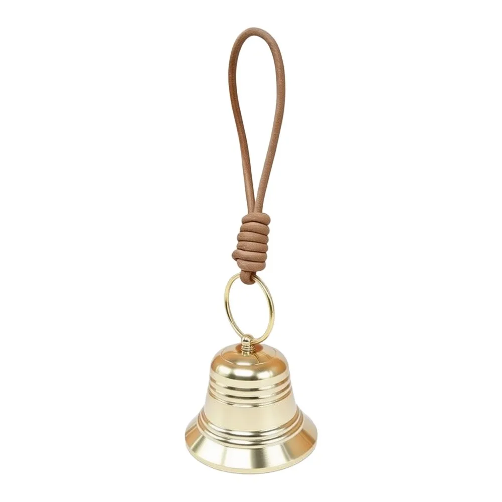 Yellow Copper Bell Wind Chime Hanging Ornament For Home Car Door Decoration Good Luck Mobile Art Craft 16.5cm Yellow