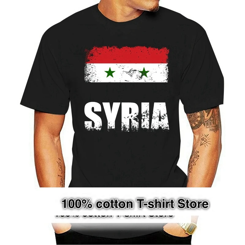 Funny Men T Shirt Women Novelty Tshirt Syria Flag Syrian Flag Tee T shirt Cartoon Casual Short O neck Broadcloth