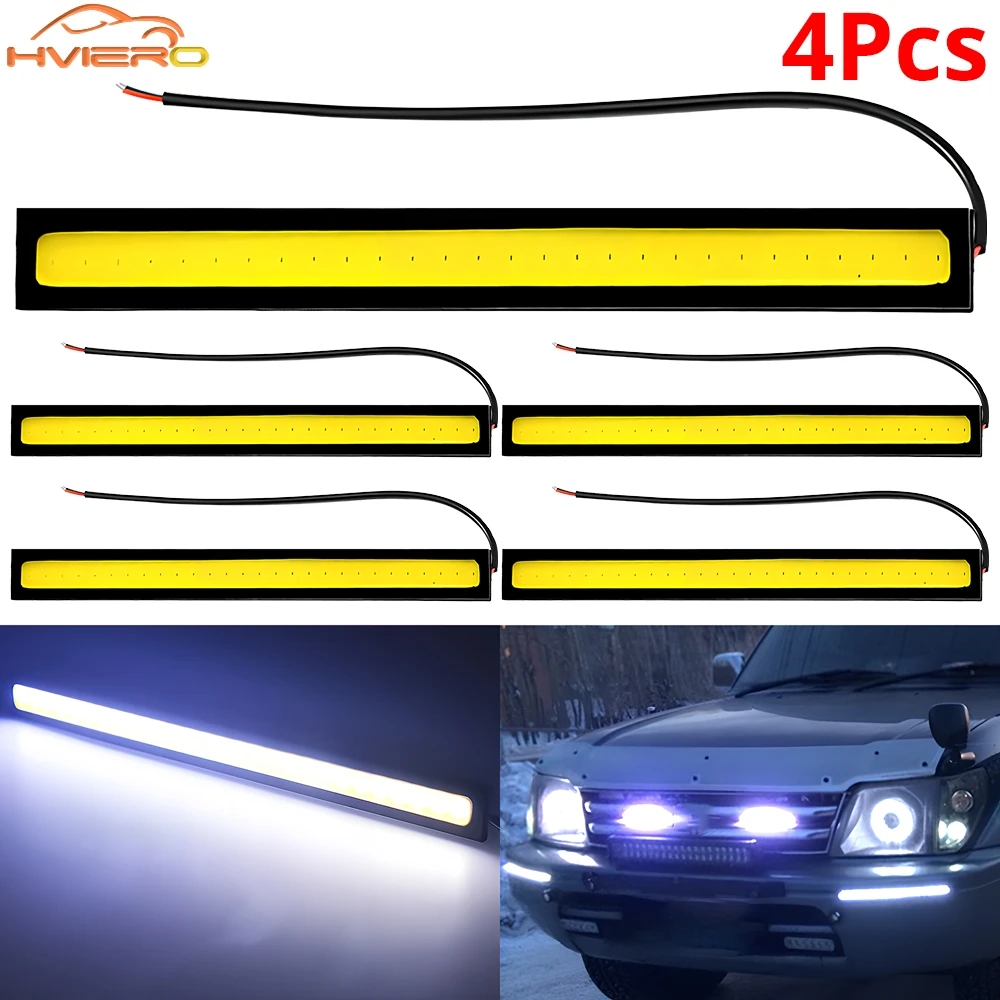 4PCS 14CM Day Driving Bulbs Auto LED 12V Daytime Running Light Fog Lamps Car Turn Signal Dome Lamp Lighting Universal Multicolor