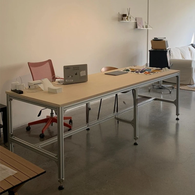 

Aluminum profile ocean board birch table removable desk computer table simple modern table desk