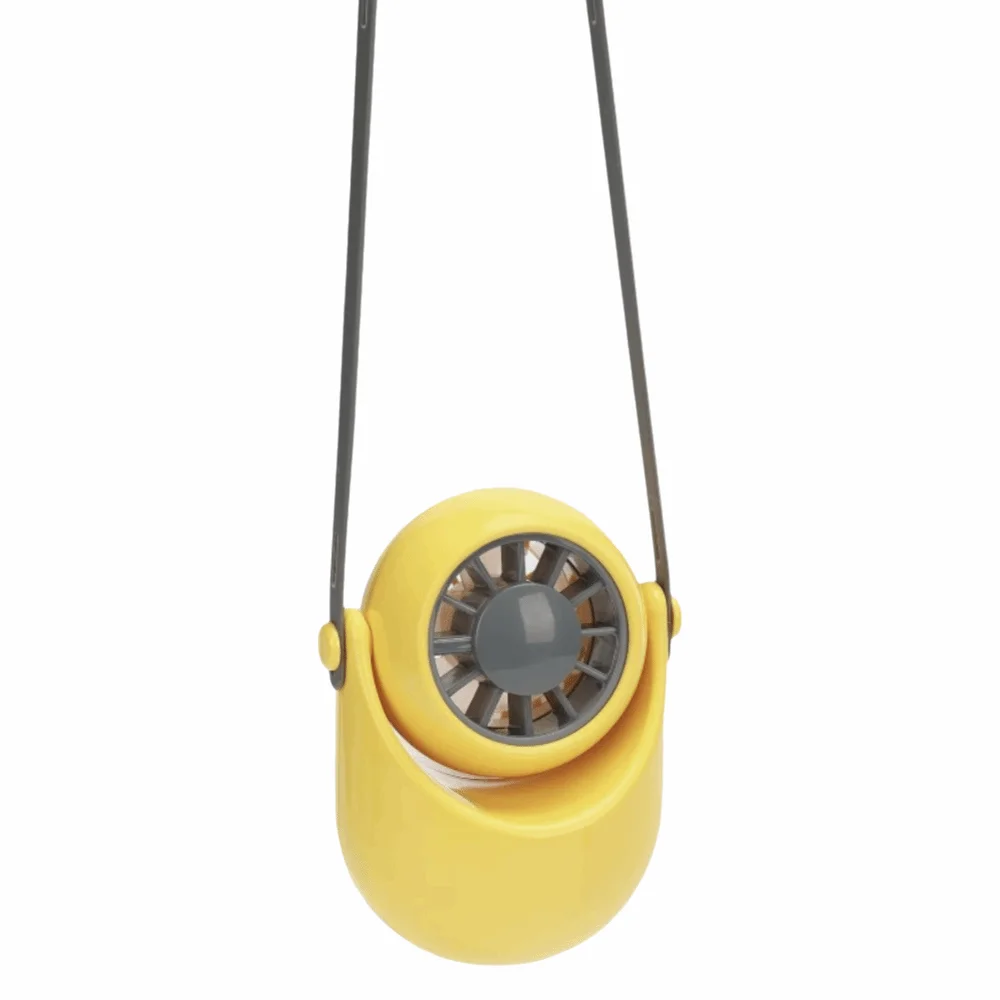 Portable Mini Neck Fan Hanging Rope Handheld Foldable Neck Fan 3 Gear USB Charging Bladeless Personal Cooler Office